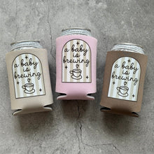 Load image into Gallery viewer, A Baby is Brewing Coffee Themed Baby Shower Can Coolers