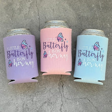Load image into Gallery viewer, A Little Butterfly is on Her Way Baby Girl Baby Shower Can Coolers