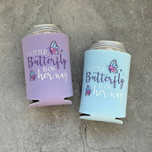 Load image into Gallery viewer, A Little Butterfly is on Her Way Baby Girl Baby Shower Can Coolers