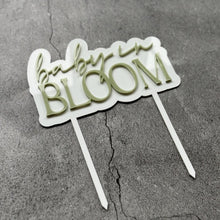 Load image into Gallery viewer, Baby in Bloom Acrylic Cake Topper in Light Green - Baby Shower Decor