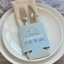 Load image into Gallery viewer, A Little Cowboy Is On the Way Baby Boy Shower Can Coolers