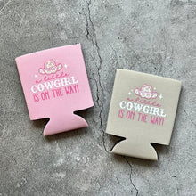 Load image into Gallery viewer, A Little Cowgirl Is On the Way Baby Girl Shower Can Coolers
