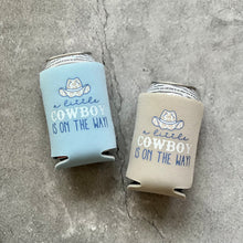 Load image into Gallery viewer, A Little Cowboy Is On the Way Baby Boy Shower Can Coolers