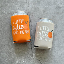 Load image into Gallery viewer, A Little Cutie Is On The Way Baby Shower Can Coolers