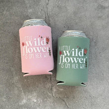 Load image into Gallery viewer, A Little Wildflower is On Her Way Baby Girl Shower Can Coolers