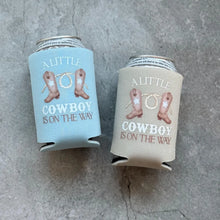 Load image into Gallery viewer, A Little Cowboy Is On the Way Baby Boy Shower Can Coolers