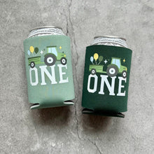 Load image into Gallery viewer, Tractor ONE Farm Themed First Birthday Can Cooler Party Favors