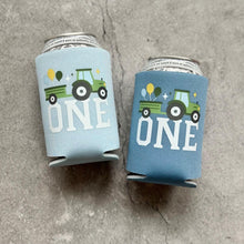Load image into Gallery viewer, Tractor ONE Farm Themed First Birthday Can Cooler Party Favors