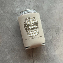Load image into Gallery viewer, A Locally Grown is On The Way Baby Shower Can Coolers Mason Jar Gingham