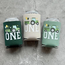 Load image into Gallery viewer, Tractor ONE Farm Themed First Birthday Can Cooler Party Favors