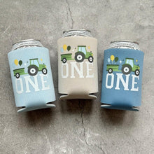 Load image into Gallery viewer, Tractor ONE Farm Themed First Birthday Can Cooler Party Favors