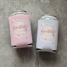 Load image into Gallery viewer, A Little Snowflake Is On The Way Baby Shower Can Coolers Winter Christmas December January
