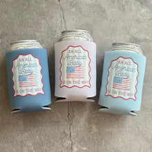 Load image into Gallery viewer, An All American Baby is On The Way Baby Shower Can Coolers USA America Patriotic