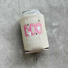 Load image into Gallery viewer, A Little Boo is Almost Due in Pink October Fall Halloween Baby Shower Gender Reveal Party Favor Can Coolers