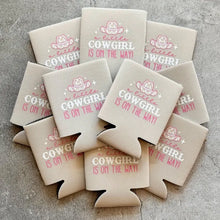 Load image into Gallery viewer, A Little Cowgirl Is On the Way Baby Girl Shower Can Coolers