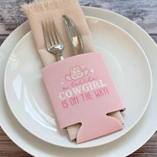 Load image into Gallery viewer, A Little Cowgirl Is On the Way Baby Girl Shower Can Coolers