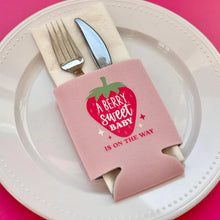 Load image into Gallery viewer, A Berry Sweet Baby Is On the Way Strawberry Baby Girl Shower Can Coolers
