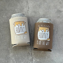 Load image into Gallery viewer, A Little Hunny is On The Way Baby Shower Can Coolers Bear Woodland Bees Honey