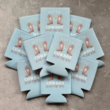 Load image into Gallery viewer, A Little Cowboy Is On the Way Baby Boy Shower Can Coolers