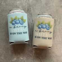Load image into Gallery viewer, A Berry Sweet Baby Is On the Way Blueberry Baby Boy Shower Can Coolers