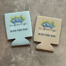 Load image into Gallery viewer, A Berry Sweet Baby Is On the Way Blueberry Baby Boy Shower Can Coolers