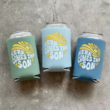 Load image into Gallery viewer, Here Comes the Son Baby Boy Shower Can Coolers