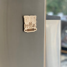 Load image into Gallery viewer, They See Me Rollin' Laser Engraved Wooden Refrigerator Magnet