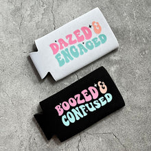 Load image into Gallery viewer, Dazed and Engaged & Boozed and Confused Bachelorette Slim Seltzer Can Coolers