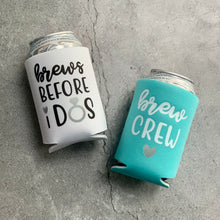 Load image into Gallery viewer, Brews Before I Dos & Brew Crew Bridal Party and Bachelorette Party Can Coolers