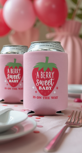 A Berry Sweet Baby Is On the Way Strawberry Baby Girl Shower Can Coolers