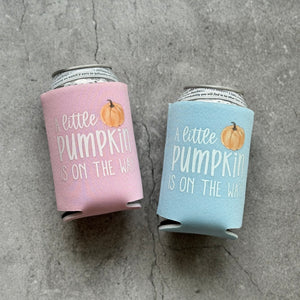 A Little Pumpkin Is On The Way Fall Baby Shower Can Coolers