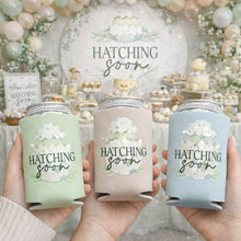 Load image into Gallery viewer, Hatching Soon Baby Shower Can Coolers Hatching Egg
