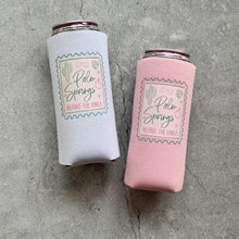 Load image into Gallery viewer, Palm Springs Before the Rings Bachelorette Slim Can Coolers
