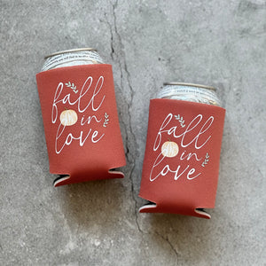 Fall in Love Bridal Shower Can Coolers