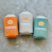 Load image into Gallery viewer, A Little Pumpkin Is On The Way Fall Baby Shower Can Coolers
