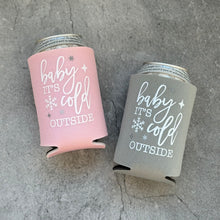 Load image into Gallery viewer, Baby It&#39;s Cold Outside Baby Shower Can Coolers Winter Christmas December January

