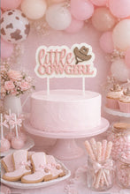 Load image into Gallery viewer, Little Cowgirl Acrylic Cake Topper - A Little Cowgirl is On The Way Baby Shower
