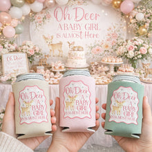 Load image into Gallery viewer, Oh Deer a Baby Girl is Almost Here Baby Girl Shower Can Coolers
