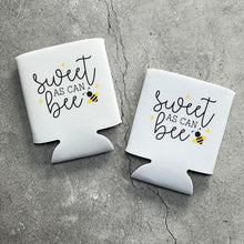 Load image into Gallery viewer, Sweet as Can Bee Gender Neutral Gender Reveal Baby Shower Can Coolers
