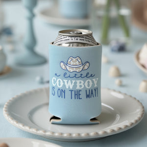 A Little Cowboy Is On the Way Baby Boy Shower Can Coolers
