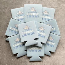 Load image into Gallery viewer, A Little Cowboy Is On the Way Baby Boy Shower Can Coolers
