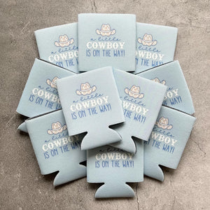 A Little Cowboy Is On the Way Baby Boy Shower Can Coolers