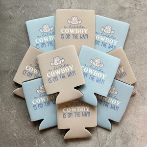 A Little Cowboy Is On the Way Baby Boy Shower Can Coolers