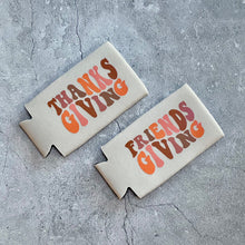 Load image into Gallery viewer, Set of 4 Retro Bubble Letter Thanksgiving or Friendsgiving Slim Seltzer Can Coolers

