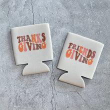 Load image into Gallery viewer, Set of 4 Retro Bubble Letter Thanksgiving or Friendsgiving Retro Can Coolers
