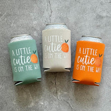 Load image into Gallery viewer, A Little Cutie Is On The Way Baby Shower Can Coolers
