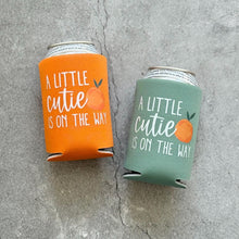 Load image into Gallery viewer, A Little Cutie Is On The Way Baby Shower Can Coolers
