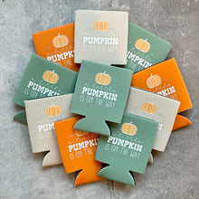 Load image into Gallery viewer, A Little Pumpkin Is On The Way Fall Baby Shower Can Coolers
