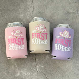 First Rodeo Girls First 1st Birthday Can Coolers Cowgirl