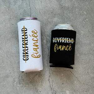 Girlfriend to Fiancée Boyfriend to Fiancé Can Coolers